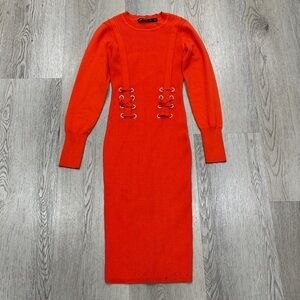 Karen Millen Elegant Orange Knit Dress